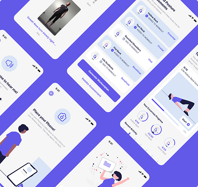 Personal AI Posture Physiotherapist App Student Concept ai health healthcare healthcare ui healthcare ux medical medical ui medical ux physio ui user experience ux