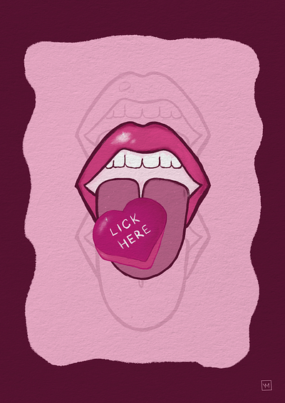 Lick here art graphic design illustration procreate