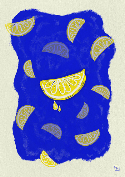 Lemon slices art design illustration lemon procreate