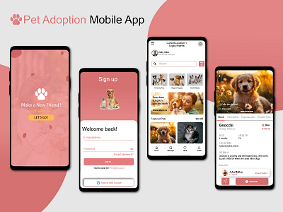 Pet Adoption Mobile App banner design branding design graphic design illustration instagram logo post design socialmedia ui