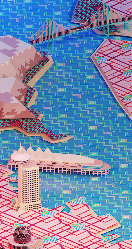 Vancouver Building Renders - Andromedoom 3d america animation buildings canada game low poly mobile vancouver video