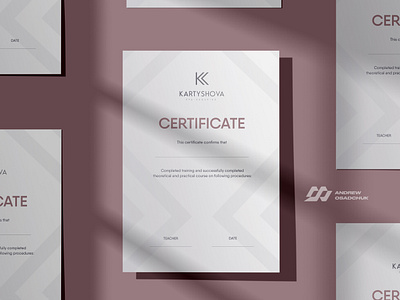 Beauty Certificate Design adobe illustrator adobe photoshop beauty beauty studio brand identity branding certificate corporate identity design flyer graphic design logo minimal pattern polygraphy poster presentation print design shugaring spa