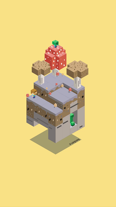 Minecraft inspired motion graphic minecraft motion graphics vector