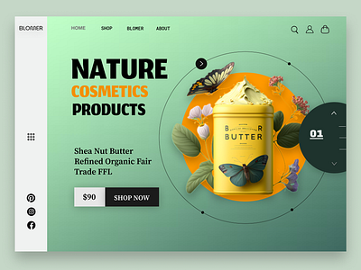 Blomer Landing Page 2024 3d app casestudy cosmetics design figma graphic design landingpage redesign trend ui web web design website