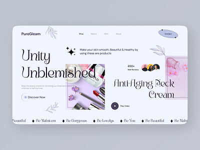 Beauty Product Website | Skincare | Cosmetic Product beauty branding cosmetic cosmetics creative design ecommerce landing page makup product shop skin skincare ui ui design ux vr vr cosmetic web website