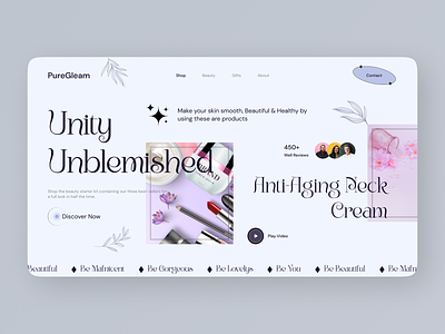 Beauty Product Website | Skincare | Cosmetic Product beauty branding cosmetic cosmetics creative design ecommerce landing page makup product shop skin skincare ui ui design ux vr vr cosmetic web website