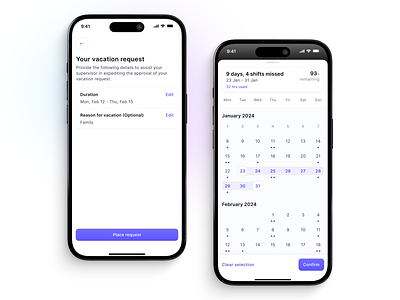 Calendar date-selector (Mobile) 🍇 aesthetic calendar clean date date selector design figma ios iphone minimal mobile purple ui ux