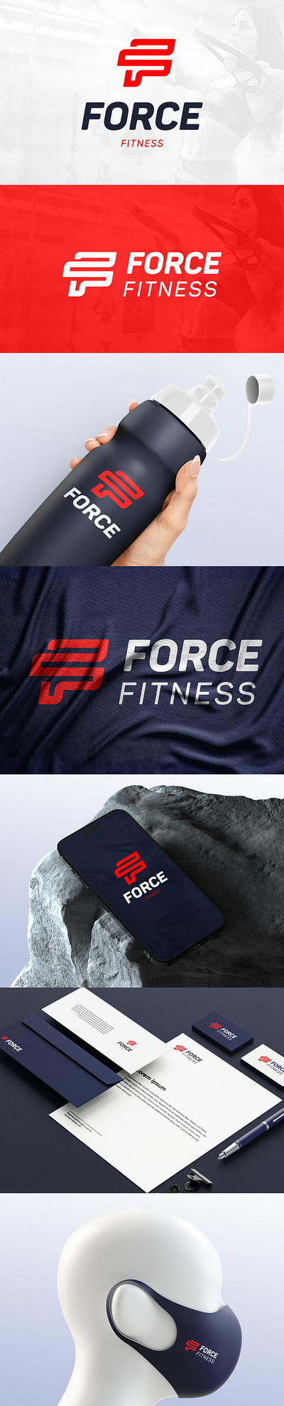 Force Fitness Branding adobe illustrator brand identity brandbook branding corporate identity design f letter fitness graphic design gym logo logo design logofolio minimal pattern polygraphy print design sports vector tracing visual identity