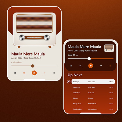 Timeless Tracks - Where Old Meets New in Musical UI Design figma ui music graphic design music palyer music ui ui vintage look vintage ui
