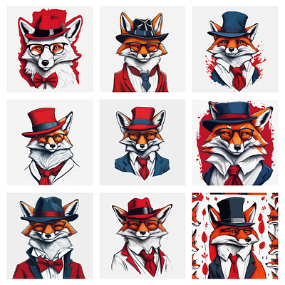 Gentleman Fox in Orange design illustration