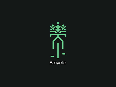 Bicycle abstract bicycle brand branding goes graphic design health identity illustration leaf line logo mark minimal minimalist modern running simple sport tree