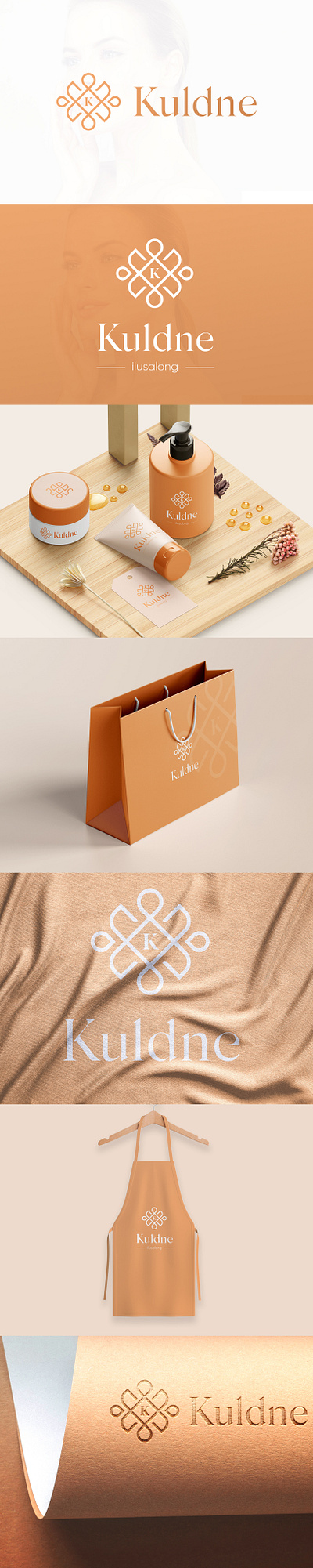 Kuldne - Brand Identity beauty beauty studio brand identity brandbook branding corporate identity cosmetics design elegant graphic design logo logo design logofolio luxury minimal pattern polygraphy print design vector tracing visual identity