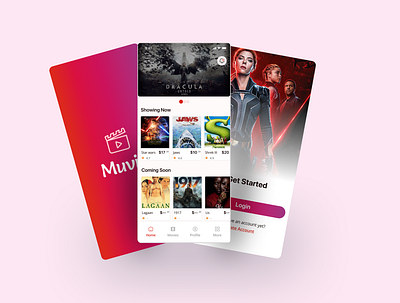 Online movie ticketing mobile app- MUVIZ mobile app movie product design ui ux