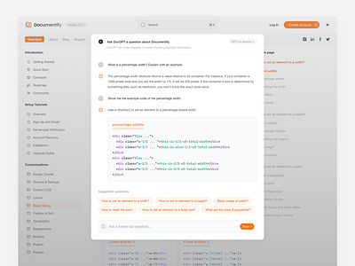 Documentify - AI Chat Modal ai chatbot chatgpt design documentation graphic design modal pop up ui ui design ux ux design web design website