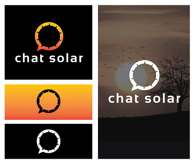 chat solar logo chat energy graphic design logo power solar