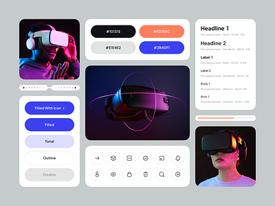 VRverse | Virtual Reality Website button color palette design design system icon icons style guide type scale ui ui design ui designer virtual reality virtual reality website visual vr vr website web web design website website design