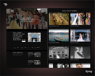 Flying – Website design for wedding & event agency animation uiux website