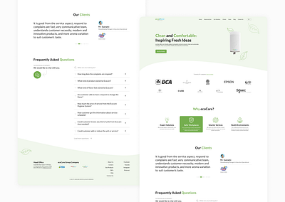 ecoCare.id - Hygiene Support Services Landing Page Redesign company profile hygiene support landing page redesign service ui design uiux web design