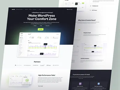 Zoneit Website cloud gradient hosting landing neon paas saas wordpress