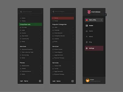 Navigation Concepts - Sidebar Design branding concept crm menu navbar navigation navigation bar navigation drawer navigation menu projects search sidebar sidebar menu sidebar navigation ui ux