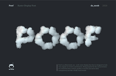 POOF - Raster Sans Serif Type. beautiful cloud display fluff font poof raster sans serif type. raster sky transparent