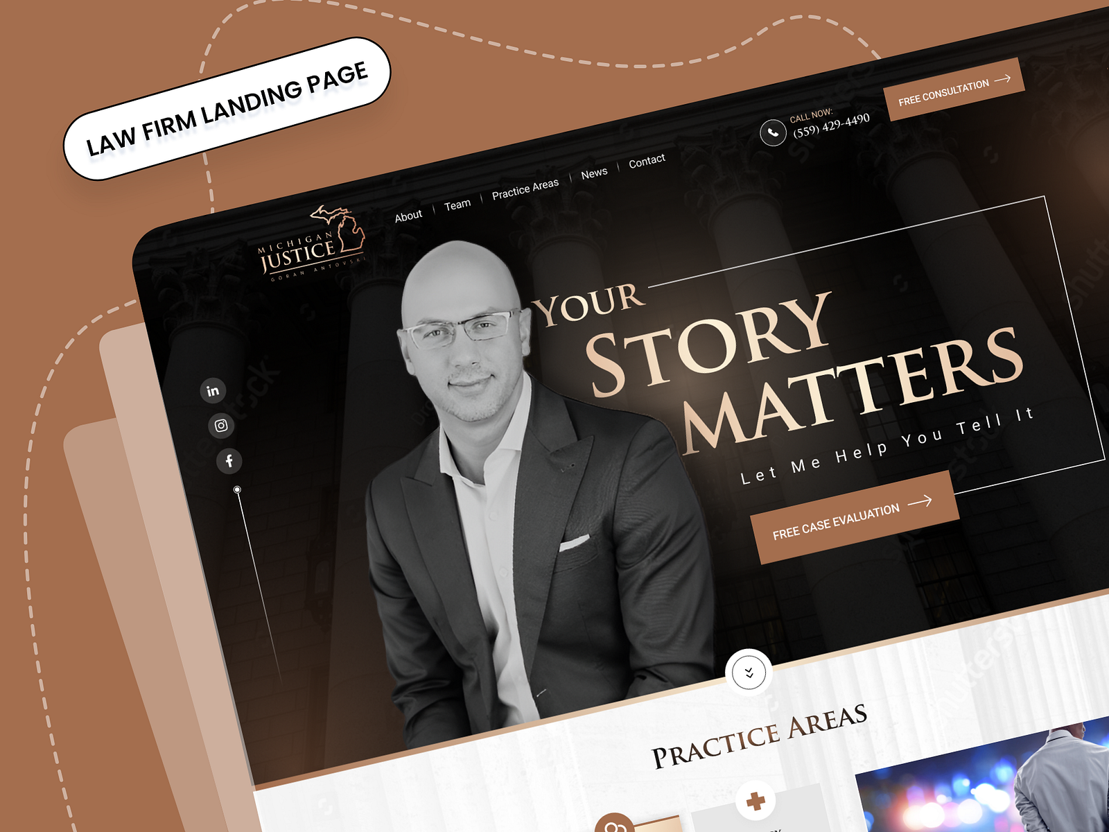 law firm landing page by Sarwar Abbas on Dribbble