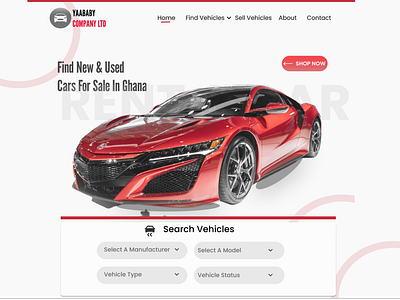 CAR SHOP WEBSITE LANDING PAGE app art car cars carshop carshop website carshoplanding page illustration landing page product design redcars ui webpage website