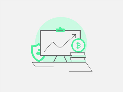 Learn analys bitcoin blockchain branding coin crypto design exchange green illustration learn safe ui