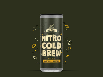 Nitro Cold Brew Packaging can label coffee coffee label cold brew illustration label label design packaging typography