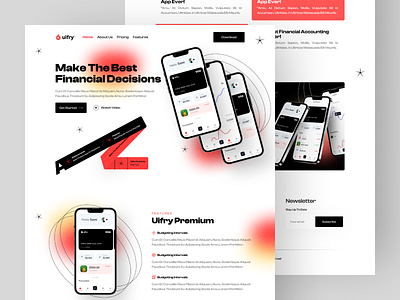 Finance App Landing Page analytics app ui branding cards design figma finance app graphic design illustration logo ui