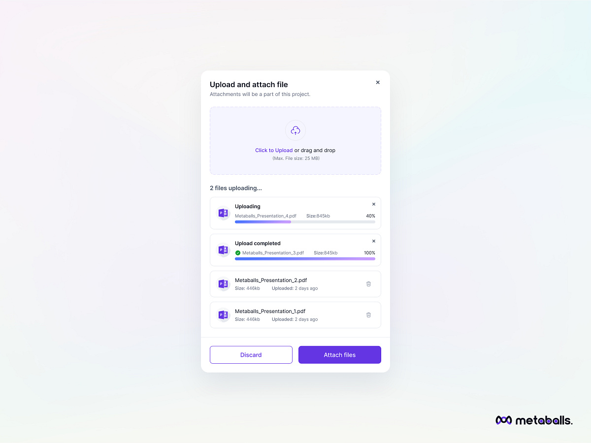 File upload and Attach UI/UX Design by Md. Rizwan Siddiquei on Dribbble