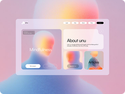 unu app graphic design landing page ui web design