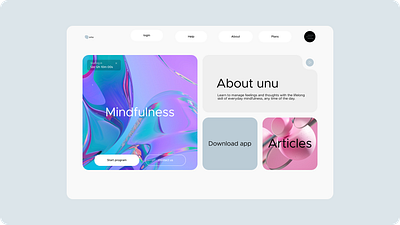 unu app graphic design landing page ui web design