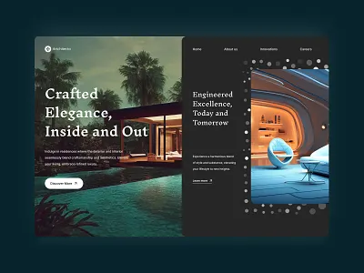 Artchtecto - Hero Section animation architecture branding clean dark design engineering featured hero illustration inspiration logo mobile new product design section ui ux web website