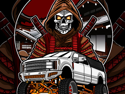 Ford F150 illustration work for T-shirt Design automotive branding graphic design illustration tshirtdesign vector