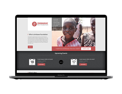 Zimbabwe Foundation - Website design concept foundation graphic design gray landingpage nonprofits red website zimbabwe
