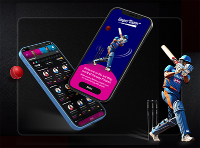 Fantasy Cricket App - Sports Fantasy App app app design behance case study case study creative design design inspiration fantasy cricket app mobile app sports fantasy app ui ux visual design