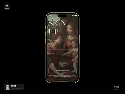 Sign UP. DYUI #26 create account daily ui design design app design login log in login mobile app niki e sign in sign up ui ux