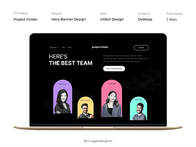 Project Finder "Hero Banner Design" branding design ui