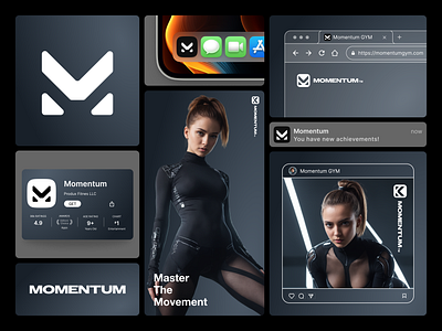 Momentum Brand Identity Bento 3d animation bento bento design branding graphic design logo midjourney ui