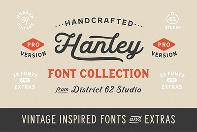 Hanley Pro Font Collection block cursive display font font bundle font pairing hanley pro font collection inline italic lettering letterpress logo logo template modern retro sans serif vintage vintage font