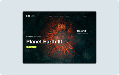 BBC earth design landing page ui web design