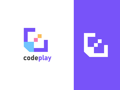 Pixel Code | Code logo | Programming logo logo logo design
