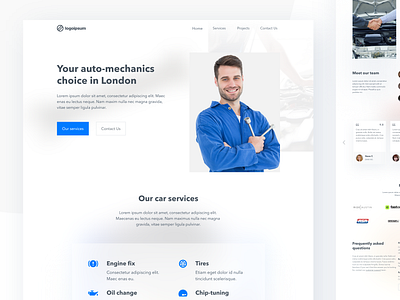 Auto-Mechanics landing page - Daily UI 03 ui userexperience userinterface