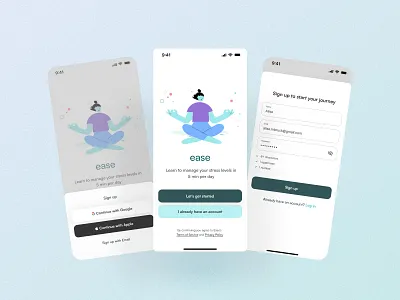 Daily UI 001/ Sign up screen/ Stress management app app app design careerfoundry daily daily ui 001 daily ui challenge design figma sign up stress management ui ui challenge ui design user interface ux
