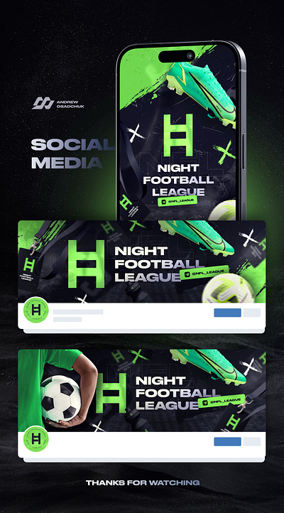 Football League Banners adobe photoshop ads advertisement advertising banner cover design facebook football graphic design instagram league night presentation social media social media post sports stories web design youtube