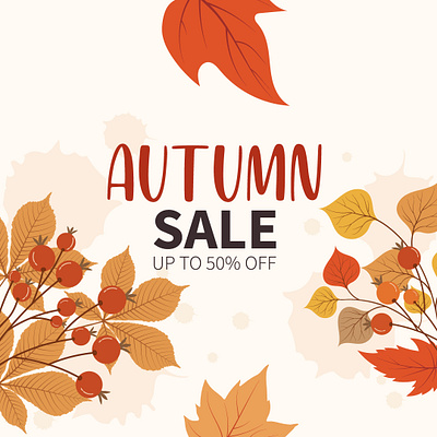 Autumn Sale Banner Design autumn banner design fall salle graphic design illustration sale