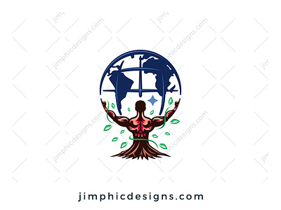 Nature Man Logo branding design earth graphic design international logo nature strong tree