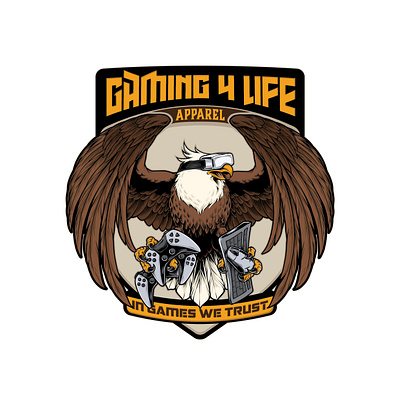 Gaming 4 Life Apparel apparel design eagle gaming illustration logo logo design t shirt vector