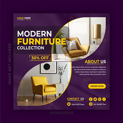 Modern Furniture Social Media Post template. creative poster